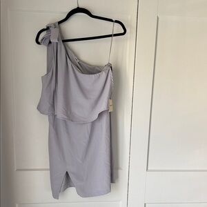 superdown One-Shoulder Light Gray Mini Dress